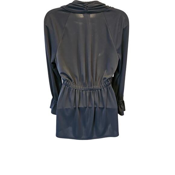Cinq a cept black open front ruched waist hook top long sleeve Career Casual XS - Picture 3 of 9